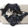 Waterproof Dog Blankets for Large Dogs - Cat Blanket for Bed Couch Protector Washable Long Faux Fur, Calming Soft Reversible Throw Furniture Protection for Puppy Pet, 60