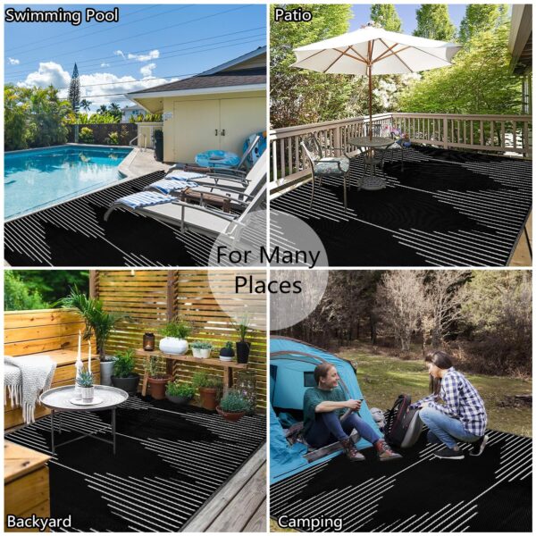 Outdoor Rug Waterproof 6x9 ft, Reversible Outdoor Plastic Straw Rug, Large Outdoor Patio Rug for RV Camping, Indoor Outdoor Rugs for Porch Deck Backyard Balcony Picnic Beach