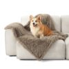 Waterproof Dog Blankets for Large Dogs - Cat Blanket for Bed Couch Protector Washable Long Faux Fur, Calming Soft Reversible Throw Furniture Protection for Puppy Pet, 60