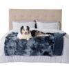 Waterproof Dog Blankets for Large Dogs - Cat Blanket for Bed Couch Protector Washable Long Faux Fur, Calming Soft Reversible Throw Furniture Protection for Puppy Pet, 60