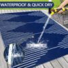 Outdoor Rug Waterproof 6x9 ft, Reversible Outdoor Plastic Straw Rug, Large Outdoor Patio Rug for RV Camping, Indoor Outdoor Rugs for Porch Deck Backyard Balcony Picnic Beach