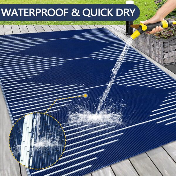 Outdoor Rug Waterproof 6x9 ft, Reversible Outdoor Plastic Straw Rug, Large Outdoor Patio Rug for RV Camping, Indoor Outdoor Rugs for Porch Deck Backyard Balcony Picnic Beach