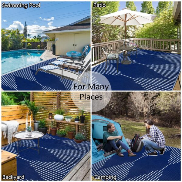 Outdoor Rug Waterproof 6x9 ft, Reversible Outdoor Plastic Straw Rug, Large Outdoor Patio Rug for RV Camping, Indoor Outdoor Rugs for Porch Deck Backyard Balcony Picnic Beach