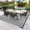 Outdoor Rug Waterproof for Patio Clearance Black and White Camping Rug 8x10 Plastic Straw Striped Floor Carpet for Backyard, Picnic, RV, Deck, Bench, Balcony