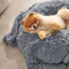 Waterproof Dog Blankets for Large Dogs - Cat Blanket for Bed Couch Protector Washable Long Faux Fur, Calming Soft Reversible Throw Furniture Protection for Puppy Pet, 60