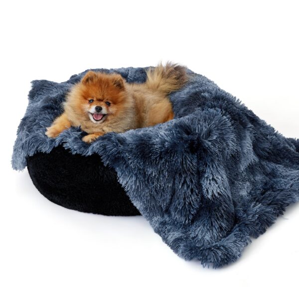 Waterproof Dog Blankets for Large Dogs - Cat Blanket for Bed Couch Protector Washable Long Faux Fur, Calming Soft Reversible Throw Furniture Protection for Puppy Pet, 60