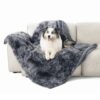 Waterproof Dog Blankets for Large Dogs - Cat Blanket for Bed Couch Protector Washable Long Faux Fur, Calming Soft Reversible Throw Furniture Protection for Puppy Pet, 60