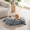 Waterproof Dog Blankets for Large Dogs - Cat Blanket for Bed Couch Protector Washable Long Faux Fur, Calming Soft Reversible Throw Furniture Protection for Puppy Pet, 60