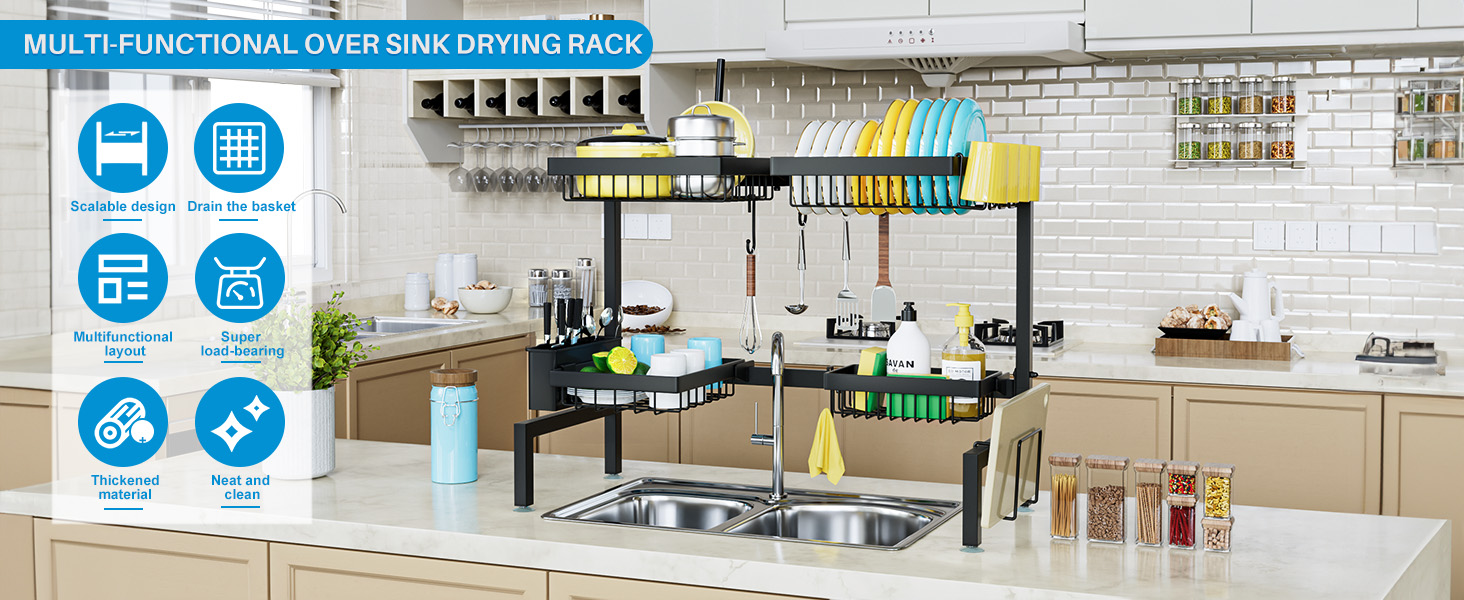 dish drying rack over sink