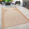 Indoor and Outdoor Rug Boho Abstract Line Pattern in Black Brown