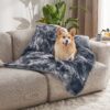 Waterproof Dog Blankets for Large Dogs - Cat Blanket for Bed Couch Protector Washable Long Faux Fur, Calming Soft Reversible Throw Furniture Protection for Puppy Pet, 60