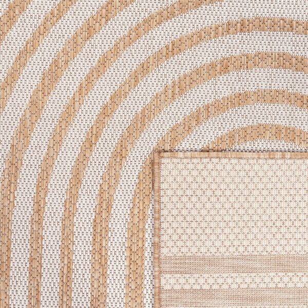 Indoor and Outdoor Rug Boho Abstract Line Pattern in Black Brown