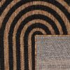 Indoor and Outdoor Rug Boho Abstract Line Pattern in Black Brown