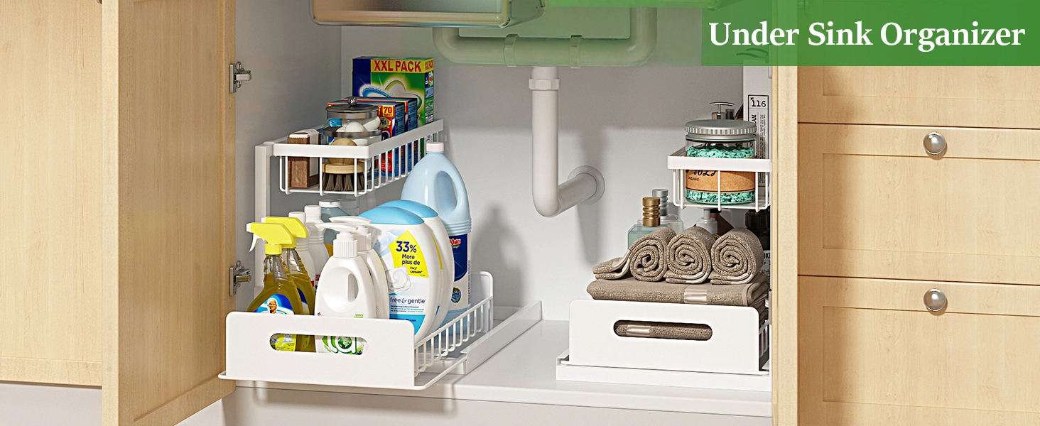 under sink organizers and storage white