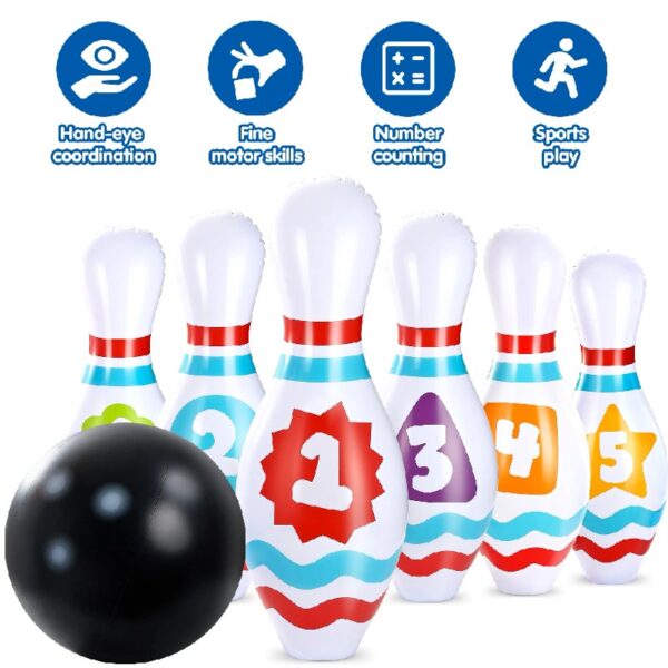 Giant Inflatable Bowling Set for Kids and Adults, Christmas Birthday Party Games, Kids Education Motor Skills Toys