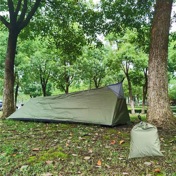 Camping Tent Waterproof 1 Person Shelter Survival easy for Mountaineering Beach Fishing Backpacking Hiking , Green