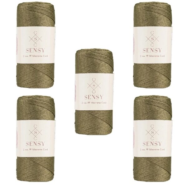 5 Skeins of Sensy Premium 2mm 251 Yards Polyester Rope 100% Polypropylene Cord Macrame Cord 2mm Crochet Bag Cord Macrame Rope Crochet Thread Gift for Knitter (Latte)