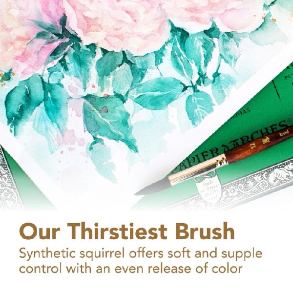 Princeton Brush Neptune Synthetic Squirrel Watercolor Brush, Mottler, 2