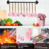 Kitchen Utensils Set- 19 Pcs Silicone Cooking Utensils Set for Nonstick Cookware-Silicone Spatulas Set, Kitchen Gadgets Tools, Pots and Pans Accessories-(Black 19 PCS Set)