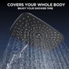 12 Inch Coverage High Pressure Rain Shower Head Combo with Adjustable Extension Arm, Wide Rainfall & 5 Modes Handheld Showerhead, Dual Anti-Clog Nozzles for Ultimate Experience, Silver Chrome