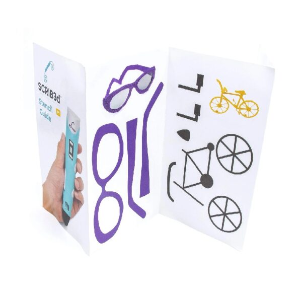 SCRIB3D P1 3D Printing Pen with Display - Includes 3D Pen, 3 Starter Colors of PLA Filament, Stencil Book + Project Guide, and Charger