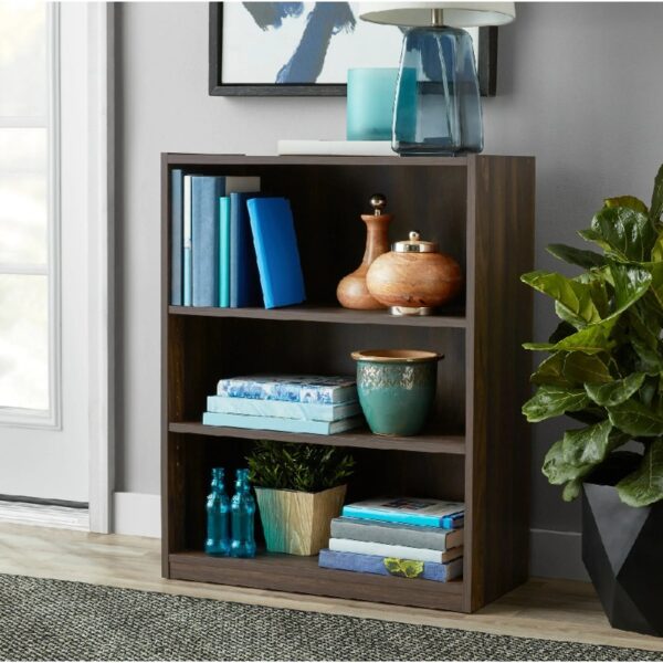 3-Shelf Bookcase with Adjustable Shelves, White