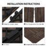 12'' x 12'' Fir Wood Flooring Tiles 11sq ft Coverage Area, 11 Pieces, Brown