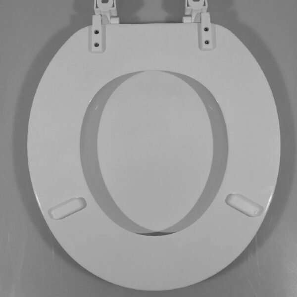 (4 pack)  White Round Molded Wooden Toilet Seat