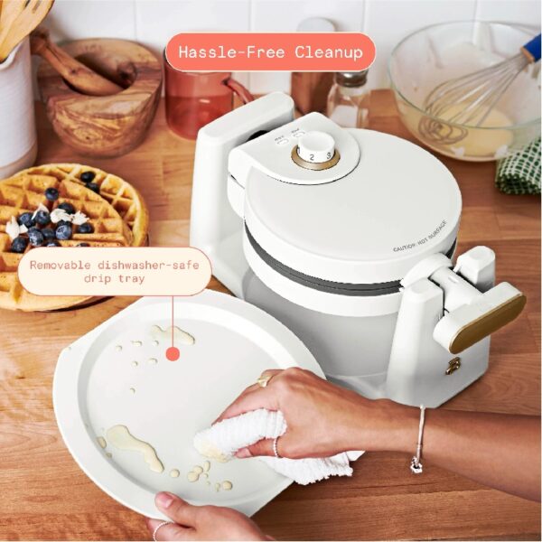 Rotating Belgian Waffle Maker, White Icing by Drew Barrymore