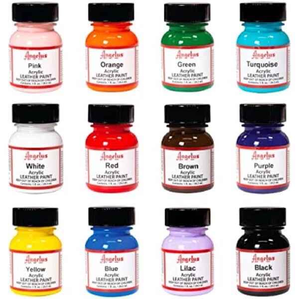 Angelus Leather Paint Set of 12 1 oz