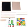 Brrnoo Adjustable Height Double Sided Kids Art Easel Wooden Standing Easel, Dry Erase Board and Chalkboard