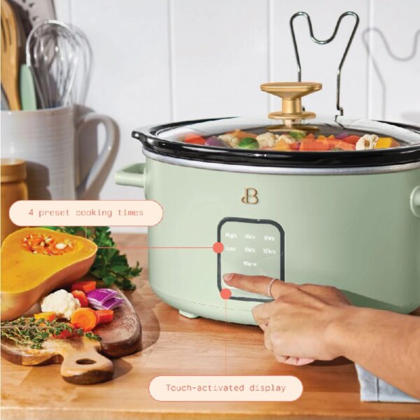 4Qt Slow Cooker with Touch-Activated Display, White Icing by Drew Barrymore