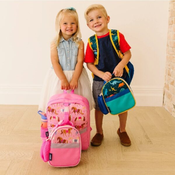 Wildkin Kids Pack-It-All 15 Inch School & Travel Backpack in Pink for Girls, Front strap for attaching Wildkin's Clip-in Lunchbox, Generously sized exterior front pocket (Mermaid Undercover)