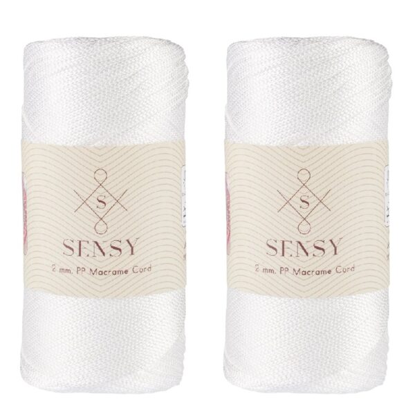 5 Skeins of Sensy Premium 2mm 251 Yards Polyester Rope 100% Polypropylene Cord Macrame Cord 2mm Crochet Bag Cord Macrame Rope Crochet Thread Gift for Knitter (Latte)