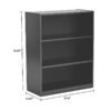 3-Shelf Bookcase with Adjustable Shelves, White