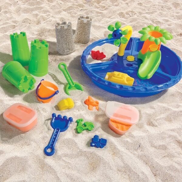 Play Day Kids Building 13-Piece Outdoor Activity Water Table, Multicolor