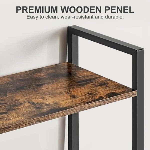 3 Tier Bookshelf, Industrial Small Bookcase Storage Organizer for Living Room, Bedroom