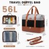 Travel Duffel Bag for Women, Large Weekender Overnight Bag, Carry-on Gym Bag with Separate Shoes Compartment, Mom Hospital Bags for Labor and Delivery with 2 Packing Cubes