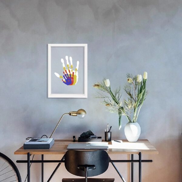 05c63de12f5845069dddb32a01212739 Family Handprint Kit, DIY Craft Keepsake Wood Frame, Endless Gift Set, 4 Transparent Sheets - Brown