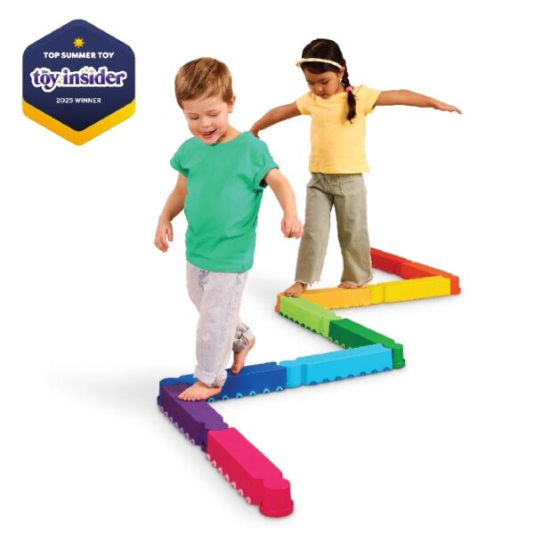 Rainbow Ridge Balance Beams Active Playset with 10 Plastic Pcs, Toddler and Preschool Toys