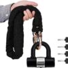 Motorcycle Lock Chain Locks Heavy Duty 3ft Long, Cut Proof 0.4 inch Thick Colorful Square Chains with 4 Keys 16mm U Lock for Motorcycles, Bike, Generator, Gates
