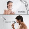 Handheld Showerhead w/ Magnetic Docking Brackets,High Pressure 10 Spray Modes Shower Head,New