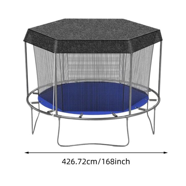 Trampoline With Integrated Shade Cover - Durable TPE Jump Mat And Safety Enclosure Net, Weather-Resistant Frame For All-Season Fun