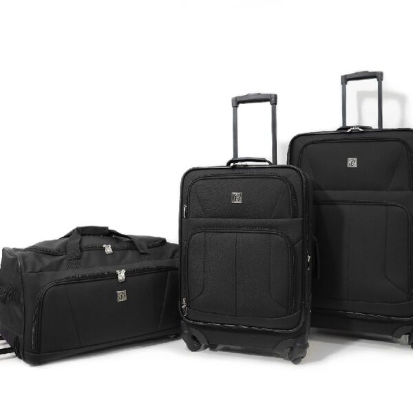 3-Piece Softside Luggage Set, Black