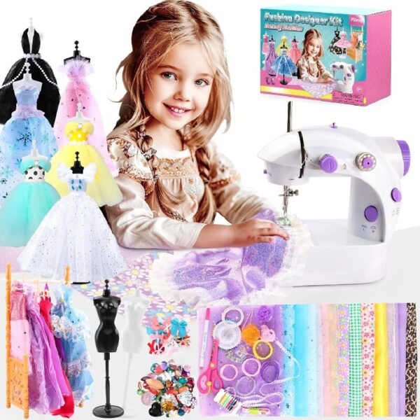 Tianhe DIY Designer Sewing Kit for Kids with Mannequins, 240 Pieces