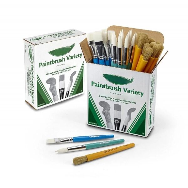 Crayola Paintbrush Variety Classpack, 36 Ct, Bulk Paint Brushes, Bulk School Supplies, Classroom Must Haves
