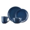 Chiara 16-Piece Stoneware Gray Dinnerware Set