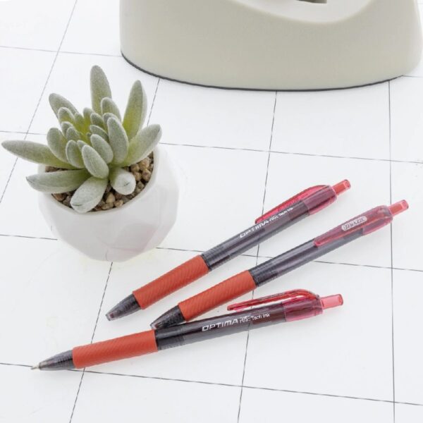 BAZIC Optima 5-Color Oil Gel Fuse Tech Ink Retractable Pen, 0.7 mm, (5/Pack), 12-Pack