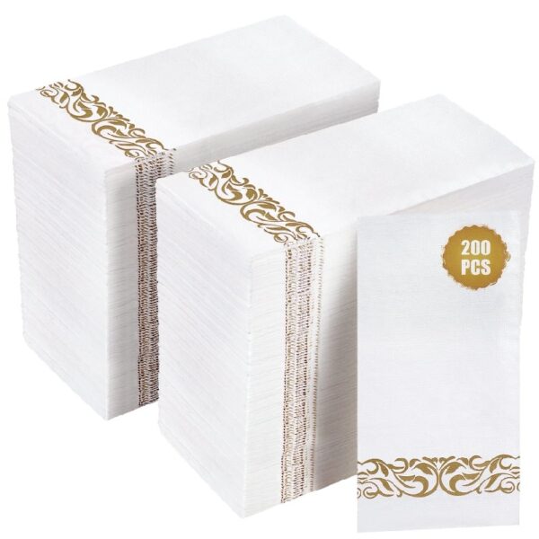 Linen Feel Paper Napkins, Guest Hand Towels Disposable Guest Towels, 200 Pcs