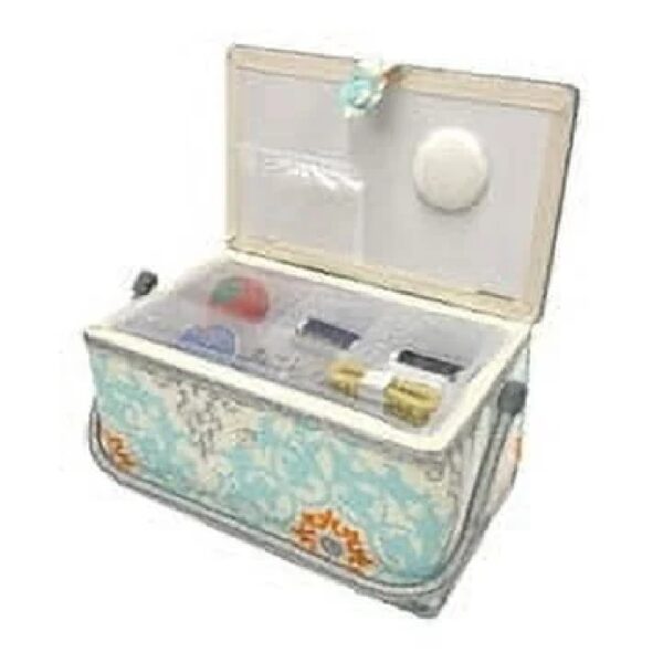 Hello Hobby Sewing Basket Kit 116 Pieces, with Youthful Bright Print, Multicolor